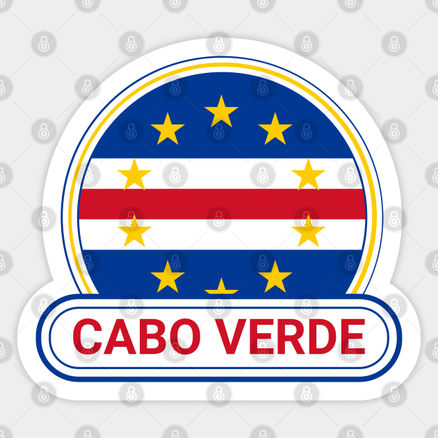 Cabo Verde Country Badge - Cabo Verde Flag Sticker by Yesteeyear